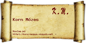 Korn Mózes névjegykártya