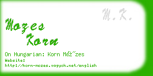 mozes korn business card